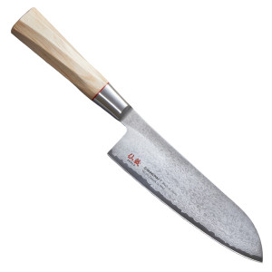 Couteau santoku japonais damass&eacute; Twisted Octagon - Suncraft