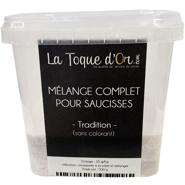 M&eacute;lange complet pour saucisses tradition sans colorant