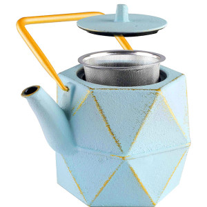 Th&eacute;i&egrave;re en fonte bleu et or avec filtre Kerala 1,2 L
