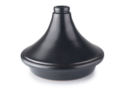 Plat à tajine en terre cuite émaillée noire