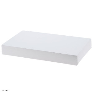 Boite p&acirc;tissi&egrave;re lunch box blanche pour plateau traiteur - H 6 cm
