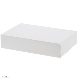 Boite p&acirc;tissi&egrave;re lunch box blanche pour plateau traiteur - H 6 cm