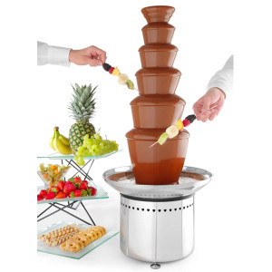 Fontaine &agrave; chocolat professionnelle tout inox 6 niveaux - Hendi