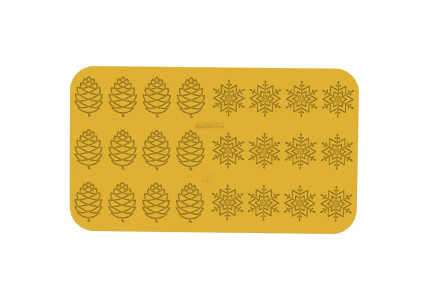 Moule silicone 24 décors d'hiver Naturae - Silikomart