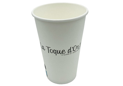 Gobelet chaud carton blanc La Toque d'Or - 30/35 cl (x50)