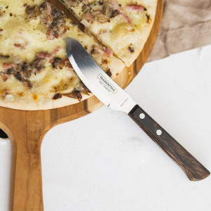 Couteau &agrave; pizza manche bois marron - Tramontina