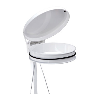 Support mobile avec p&eacute;dale pour sac poubelle 110 L
