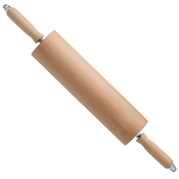 Rouleau &agrave; p&acirc;te lourd en bois avec poign&eacute;es