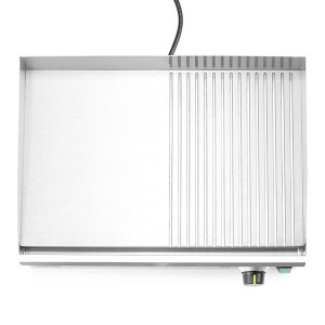 Plancha grill &eacute;lectrique acier tremp&eacute; 1/2 lisse et 1/2 rainur&eacute;e 2400W Kitchen Line - Hendi