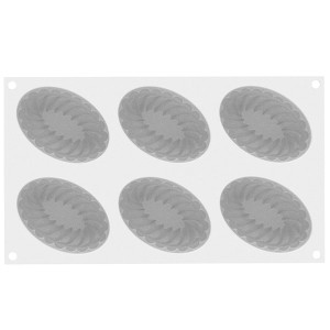 Moule silicone 6 ovales Pleincoeur 124x84 mm - Silikomart