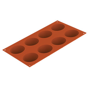 Moule silicone 8 demi sph&egrave;res Silicon Flex 60 mm - Silikomart