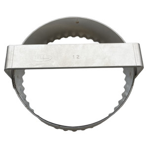 D&eacute;coupoir &agrave; chausson inox rond cannel&eacute; avec poign&eacute;e - Mallard Ferri&egrave;re