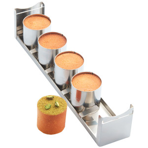 Attelage 5 mini moules cylindriques pour croissant g&eacute;om&eacute;trique