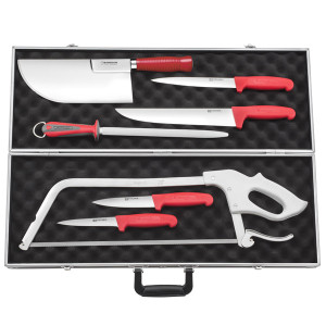 Valise de boucher professionnelle 7 pi&egrave;ces Profinox Fischer