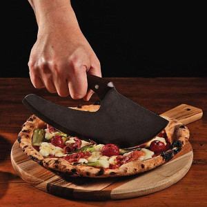 Couteau &agrave; viande Viking manche bois lame noire Black Churrasco - Tramontina