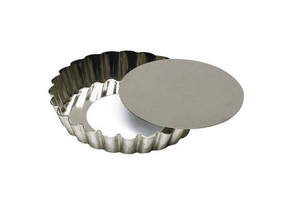Moule à tartelette cannelé en fer blanc avec fond amovible - Gobel (x12)