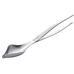 Pince &agrave; dresser inox avec cuill&egrave;re plume - Triangle