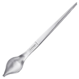 Pince &agrave; dresser inox avec cuill&egrave;re plume - Triangle