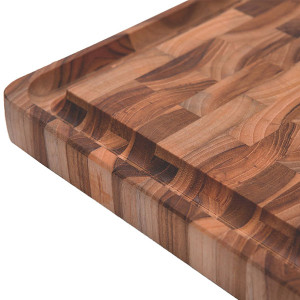 Planche &agrave; d&eacute;couper billot en bois debout de teck Churrasco - Tramontina