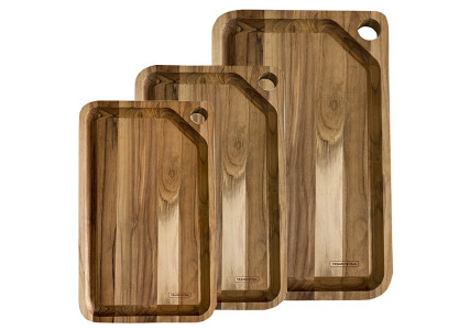Planche à découper avec rigole en bois de teck Churrasco - Tramontina