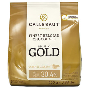 Chocolat de couverture blanc caramel Gold 30,4% - Callebaut - DDM D&eacute;pass&eacute;e