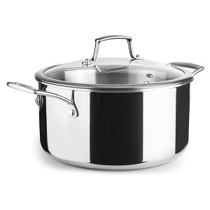 Faitout inox induction Trichef avec couvercle verre - Lacor