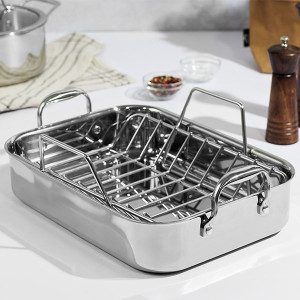 Grille berceau inox pour plat &agrave; r&ocirc;tir Trichef - Lacor