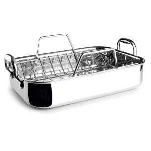 Grille berceau inox pour plat &agrave; r&ocirc;tir Trichef - Lacor