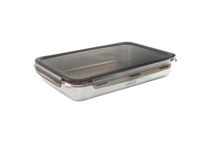 Boite de conservation rectangulaire en inox avec couvercle étanche Ecoinox Pro