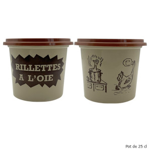 Pot &agrave; rillettes avec couvercle d&eacute;cor oie (x50)