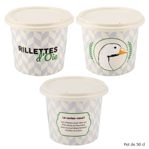 Pot &agrave; rillettes avec couvercle d&eacute;cor oie (x50)
