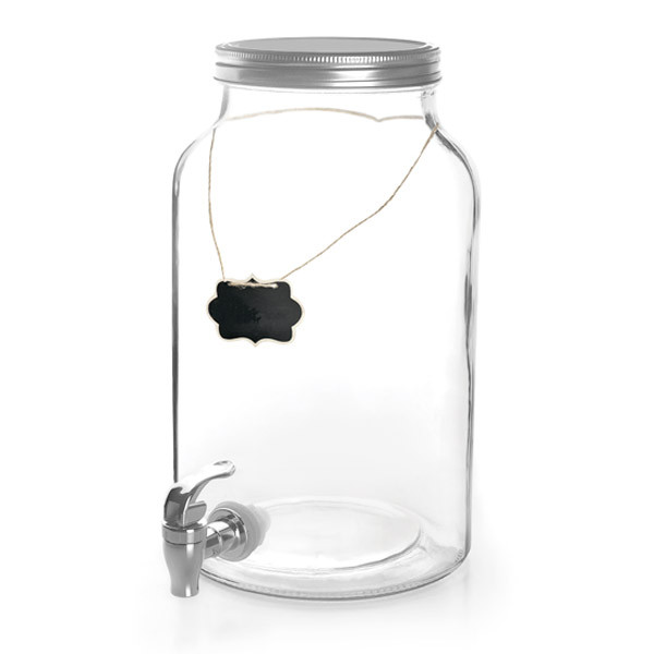 Distributeur de boissons en verre lisse avec robinet 5,5 L - Lacor