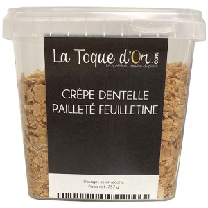 Cr&ecirc;pe dentelle paillet&eacute; feuilletine - DDM Courte