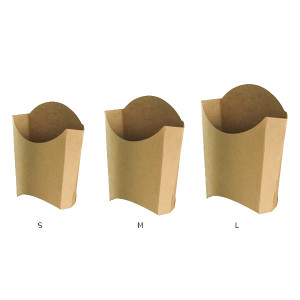Cornet &agrave; frites fa&ccedil;on pochette carton kraft brun (x100)