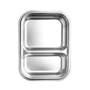 Boite de conservation rectangulaire double en inox avec couvercle &eacute;tanche Ecoinox
