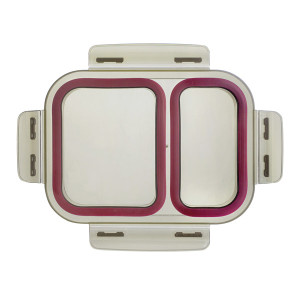 Boite de conservation rectangulaire double en inox avec couvercle &eacute;tanche Ecoinox