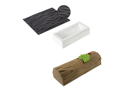 Moule à bûche silicone tapis faux bois